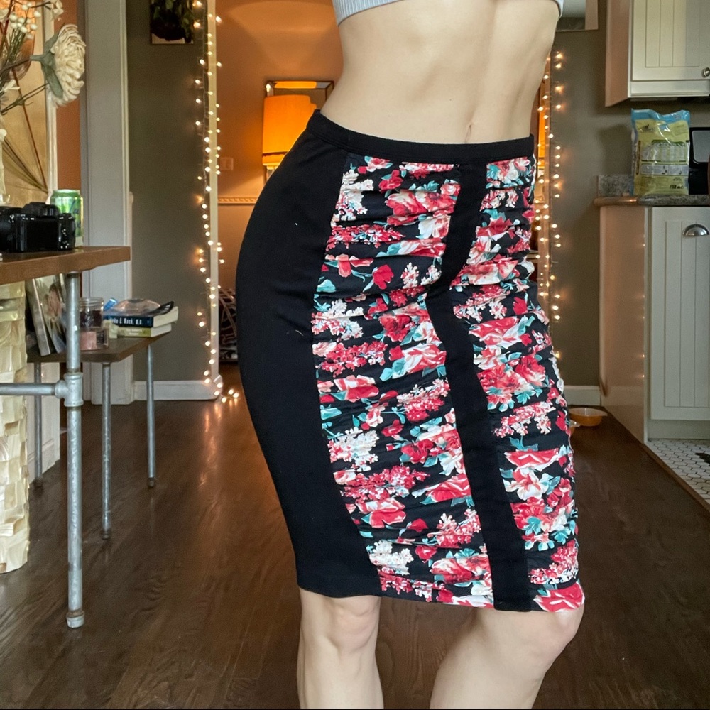 Anthropologie floral knee skirt